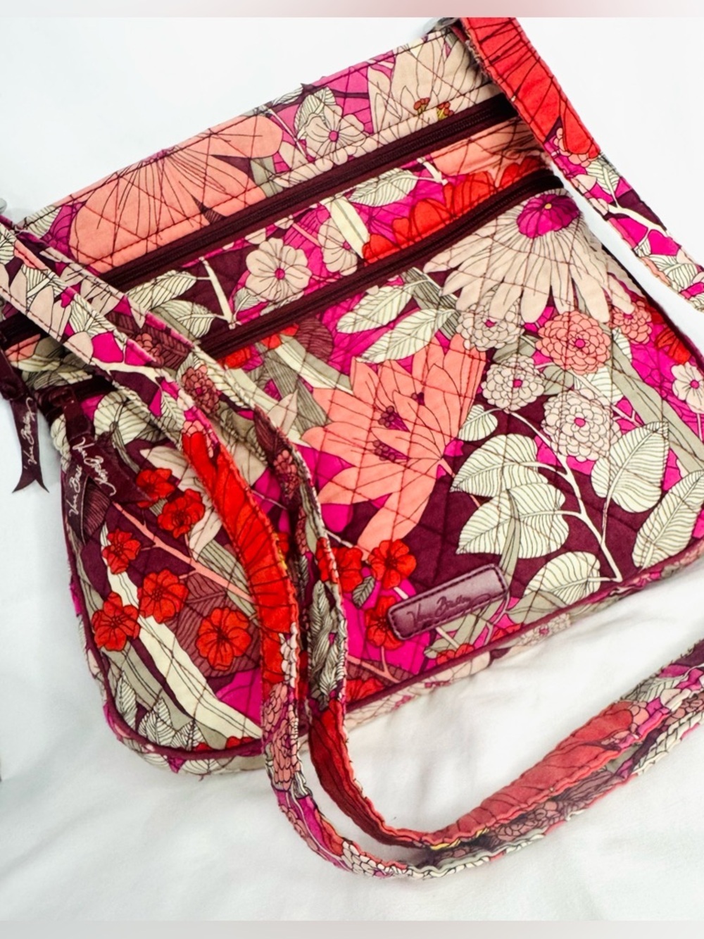 Vera Bradley Triple Zip Hipster Crossbody Bohemian Blooms Retired Floral - Picture 2 of 12